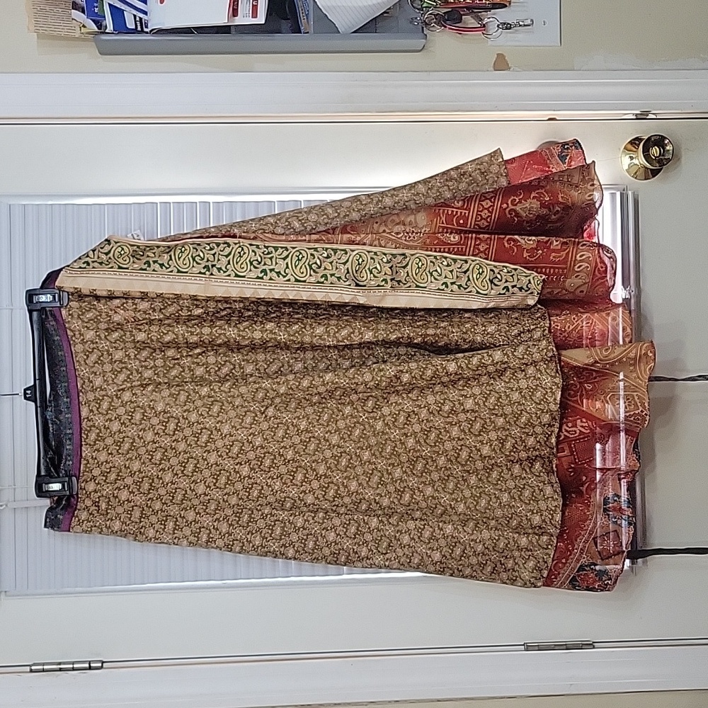 NWT Darn Good Yarn Sari Silk Wrap Skirt Ankle Length XL (14-20)